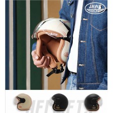 MOTOPŘILBA OTEVŘENÁ S PLEXISKLEM JAWA ORIGINÁL - ČERVENÁ/ZLATÉ PÍSMO